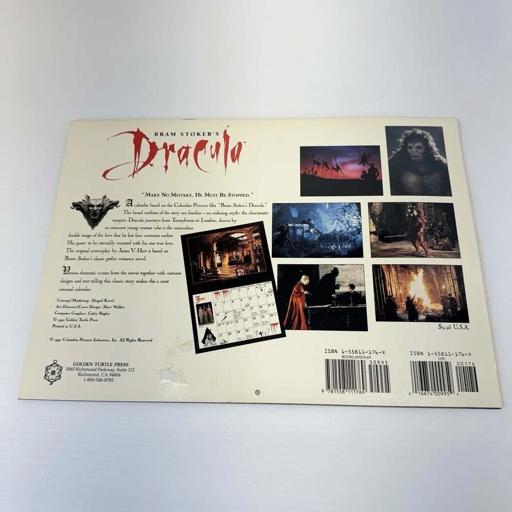 1993 Bram Stokers Dracula Calendar Unused Clean Vintage